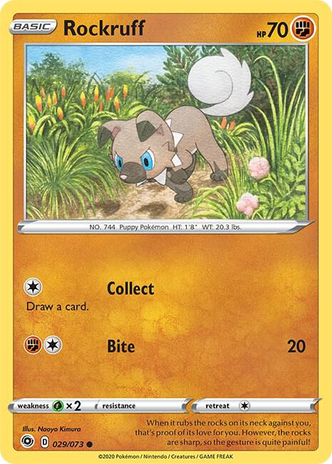 Rockruff 29/73 card from Champion's Path