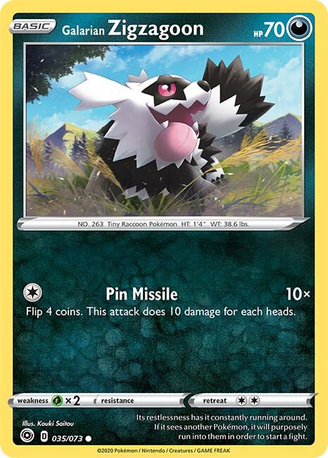 Galarian Zigzagoon 35/73 card from Champion's Path