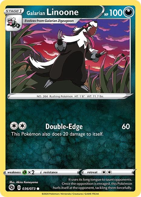 Galarian Linoone 36/73 card from Champion's Path