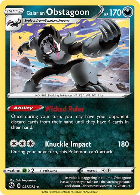 Galarian Obstagoon 37/73 card from Champion's Path