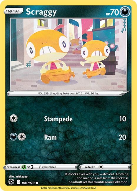 Scraggy 41/73 card from Champion's Path