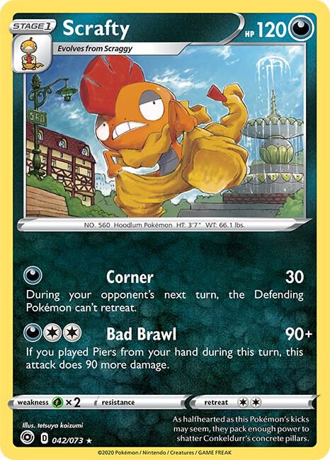 Scrafty 42/73 card from Champion's Path