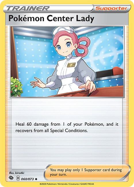 Pokemon Center Lady 60/73 card from Champion's Path