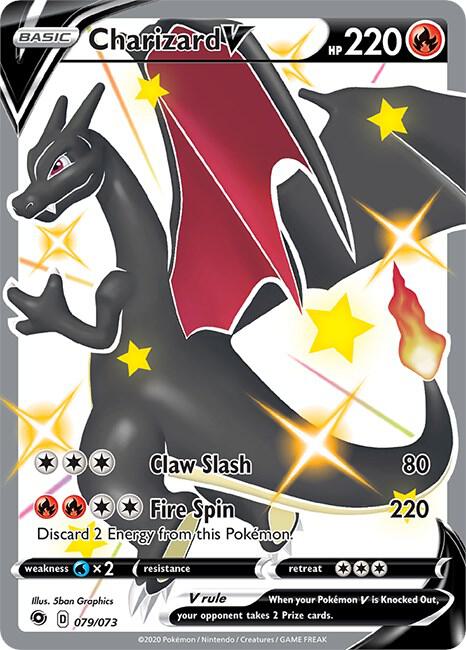 Charizard V (Secret) 79/73 card from Champion's Path