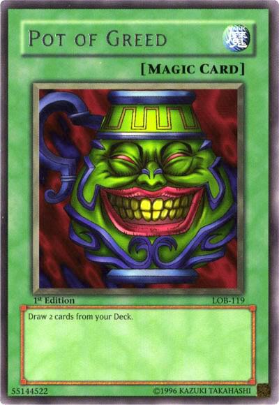 Pot of Greed LOB-119 card from The Legend of Blue Eyes White Dragon
