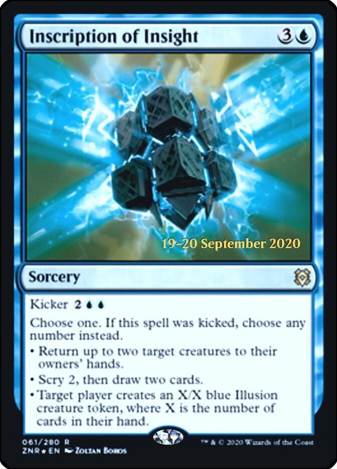 Inscription of Insight 61 card from Prerelease Cards