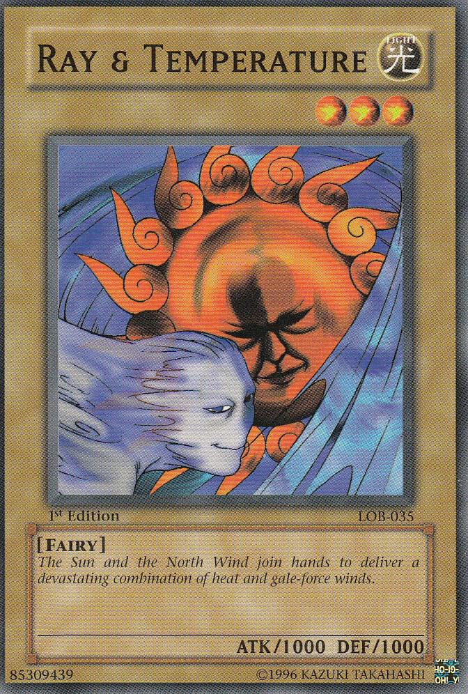 Ray & Temperature LOB-035 card from The Legend of Blue Eyes White Dragon