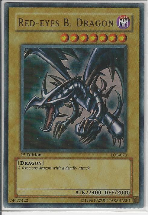 Red-Eyes B. Dragon LOB-070 card from The Legend of Blue Eyes White Dragon