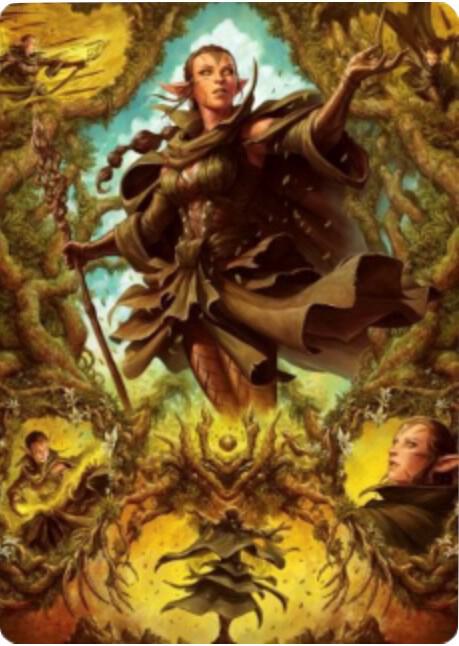 Nissa of Shadowed Boughs Art Card (6/81) card from Art Series: Zendikar Rising