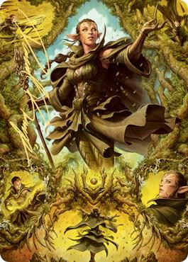 Nissa of Shadowed Boughs Art Card (6/81) (Gold-Stamped Signature) card from Art Series: Zendikar Rising