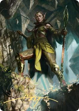 Nissa of Shadowed Boughs Art Card (5/81) (Gold-Stamped Signature) card from Art Series: Zendikar Rising