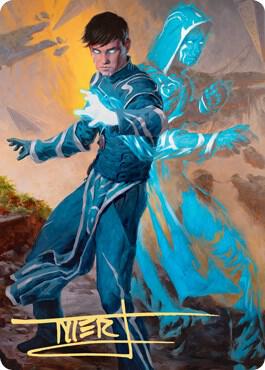 Jace, Mirror Mage Art Card (1/81) (Gold-Stamped Signature) card from Art Series: Zendikar Rising