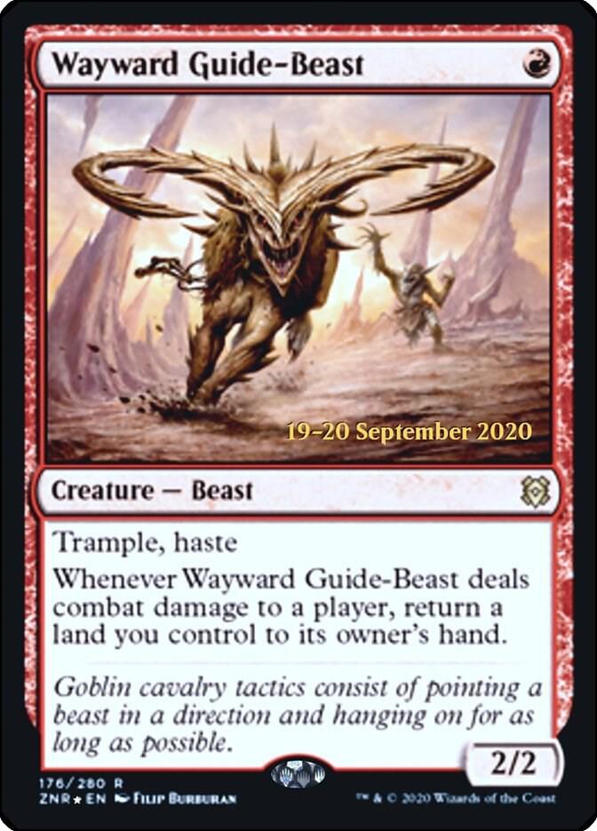 Wayward Guide-Beast 176 card from Prerelease Cards
