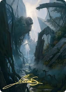 Swamp Art Card (14/81) (Gold-Stamped Signature) card from Art Series: Zendikar Rising
