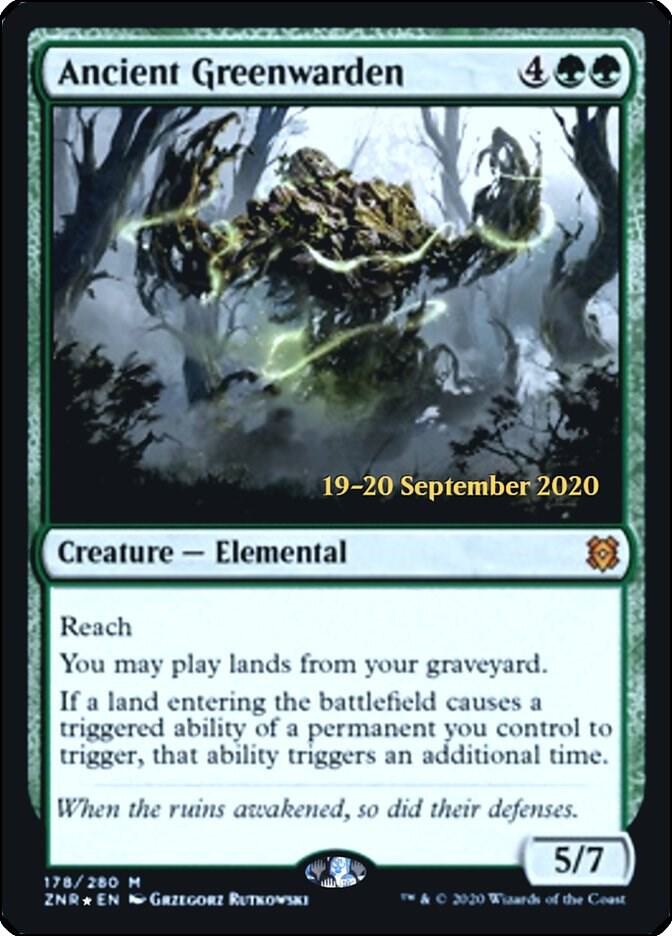 Ancient Greenwarden 178 card from Prerelease Cards