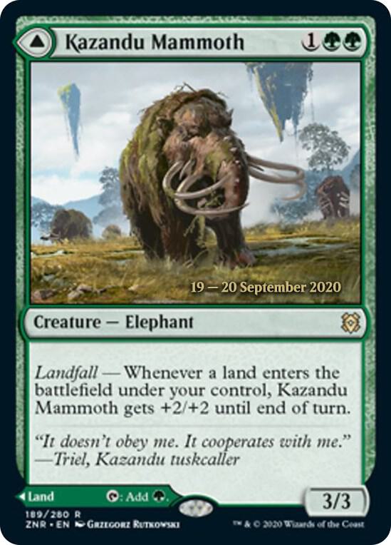 Kazandu Mammoth 189 card from Prerelease Cards