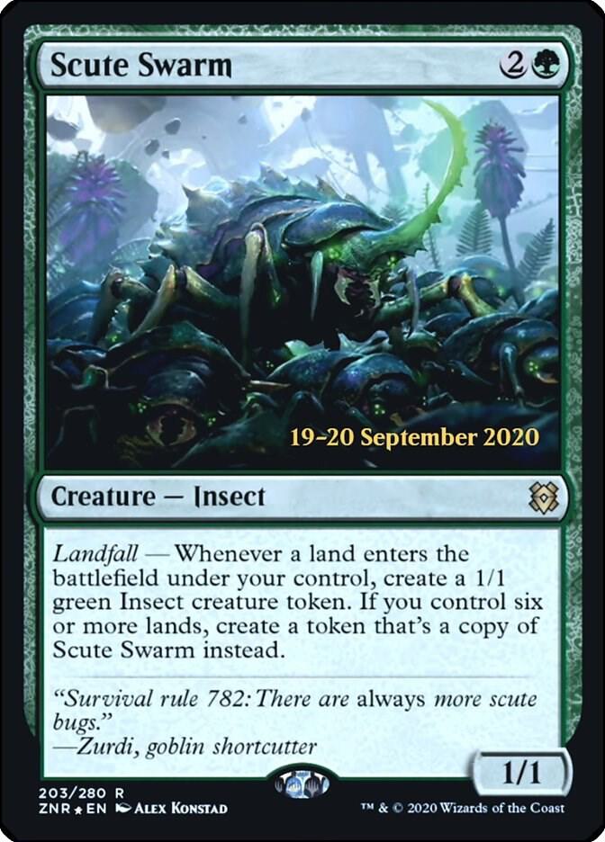 Scute Swarm 203 card from Prerelease Cards