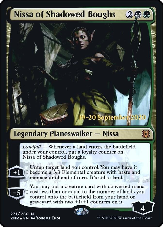 Nissa of Shadowed Boughs 231 card from Prerelease Cards