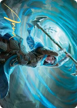 Sea Gate Stormcaller Art Card (Gold-Stamped Signature) 50 card from Art Series: Zendikar Rising