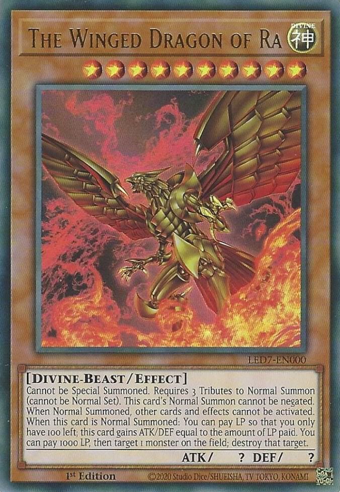 The Winged Dragon of Ra (Alternate Art) LED7-EN000 card from Legendary Duelists: Rage of Ra