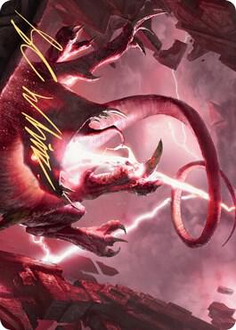 Thundering Rebuke Art Card (Gold-Stamped Signature) 68 card from Art Series: Zendikar Rising