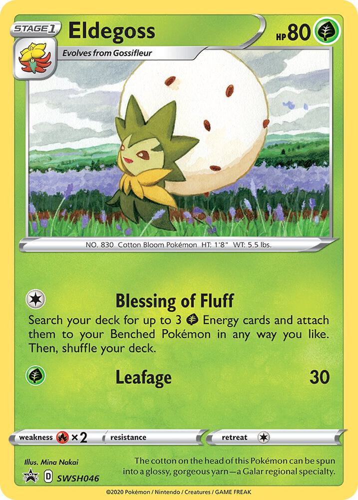Eldegoss SWSH046 card from SWSH: Sword & Shield Promo Cards