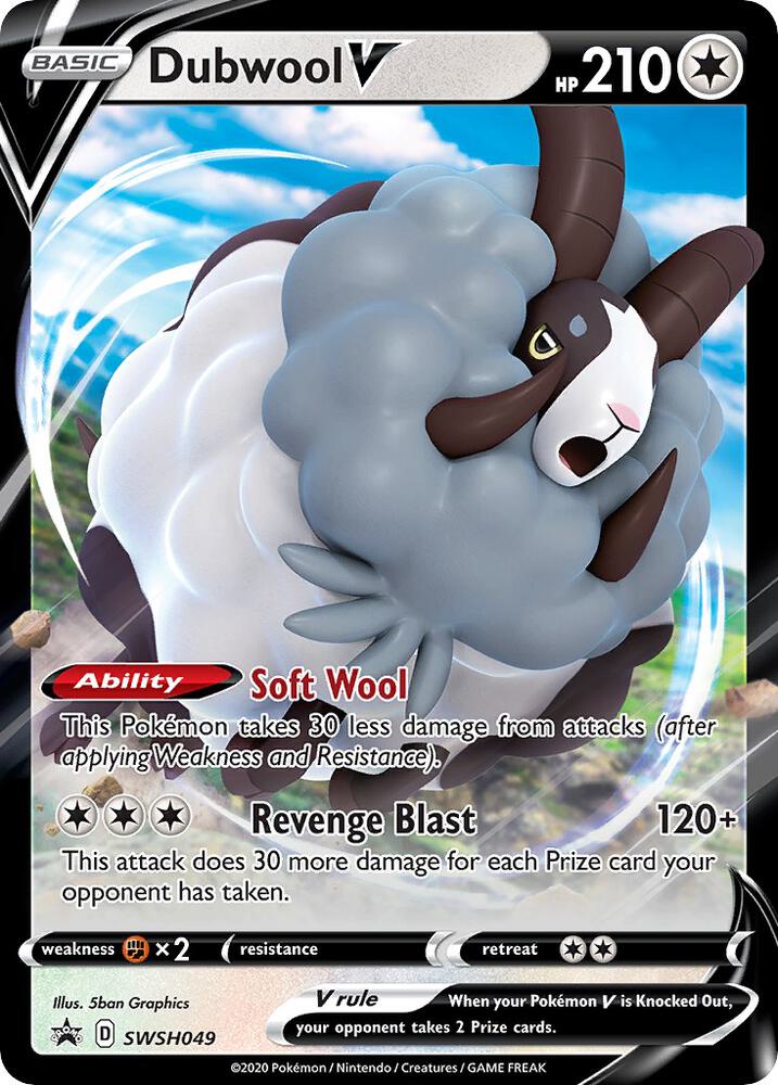 Dubwool V SWSH049 card from SWSH: Sword & Shield Promo Cards