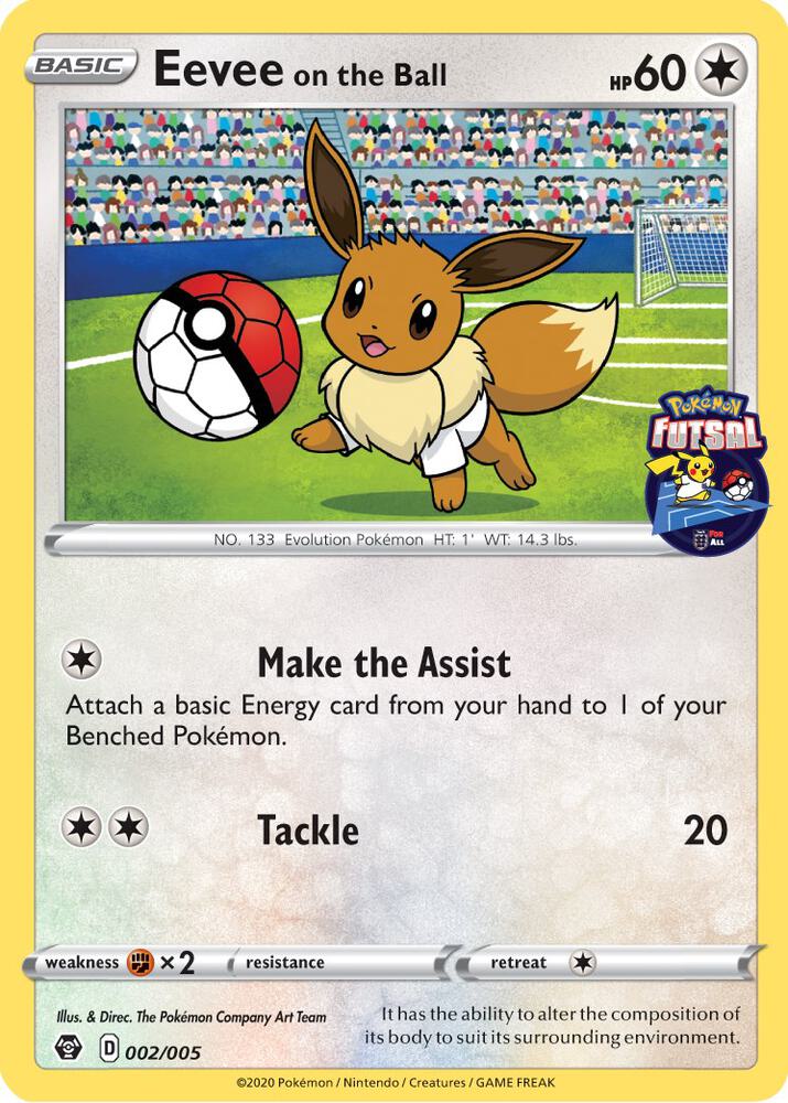 Eevee on the Ball (Pokemon Futsal) 002/005 card from Miscellaneous Cards & Products