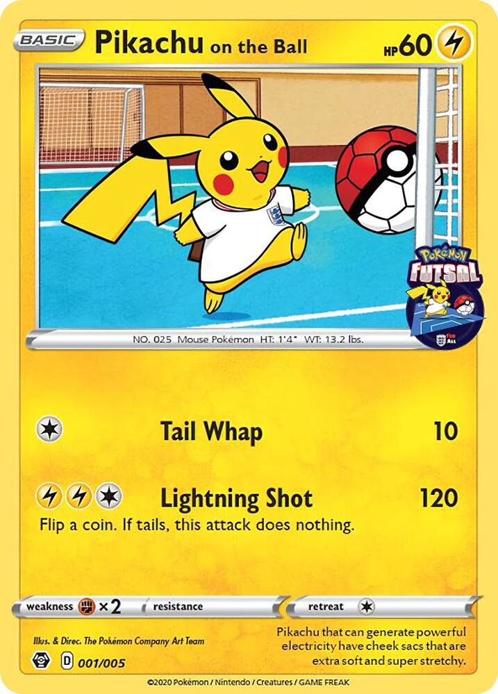 Pikachu on the Ball (Pokemon Futsal) 001/005 card from Miscellaneous Cards & Products