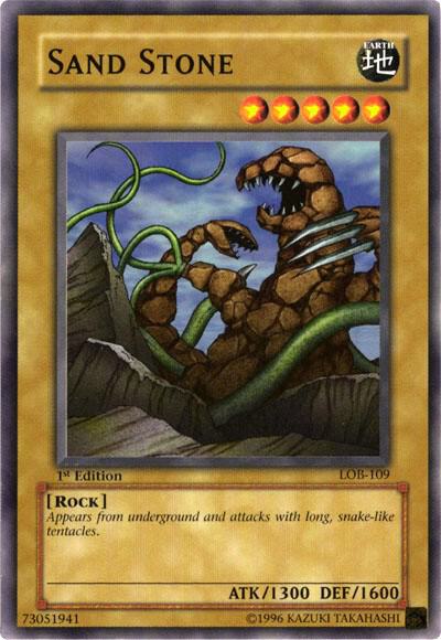 Sand Stone LOB-109 card from The Legend of Blue Eyes White Dragon