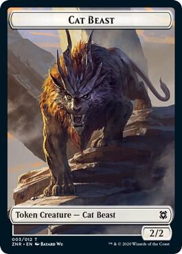 Cat Beast // Construct Double-Sided Token 3 // 10 card from Zendikar Rising