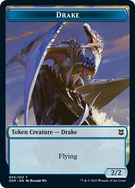 Drake // Plant Double-Sided Token 5 // 8 card from Zendikar Rising