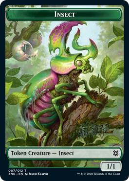 Insect // Kor Warrior Double-Sided Token 7 // 4 card from Zendikar Rising