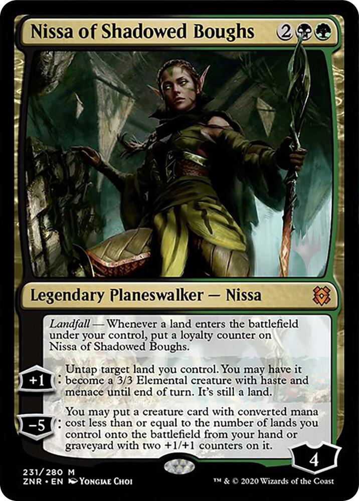 Nissa of Shadowed Boughs 231 card from Promo Pack: Zendikar Rising