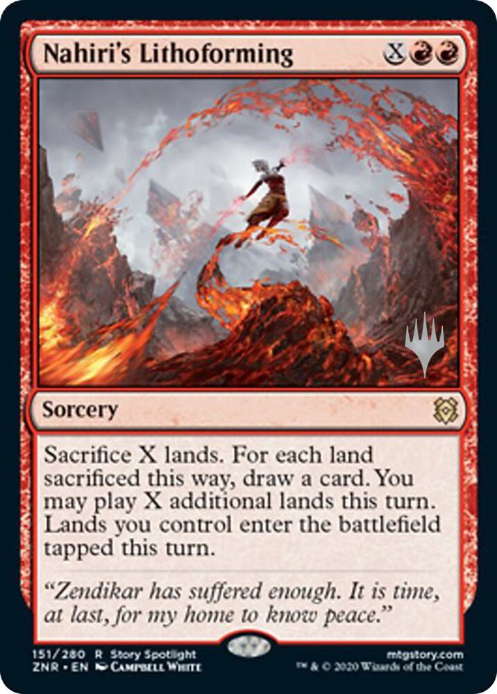 Nahiri's Lithoforming 151 card from Promo Pack: Zendikar Rising