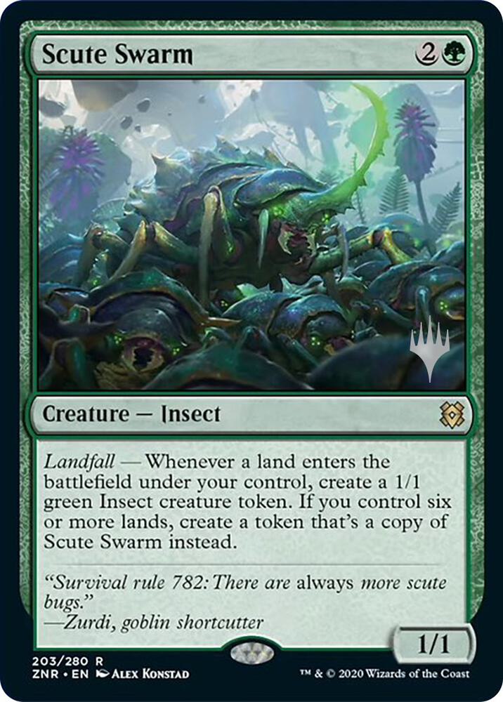 Scute Swarm 203 card from Promo Pack: Zendikar Rising
