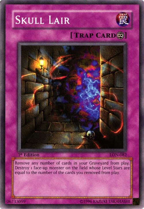 Skull Lair LON-082 card from Labyrinth of Nightmare