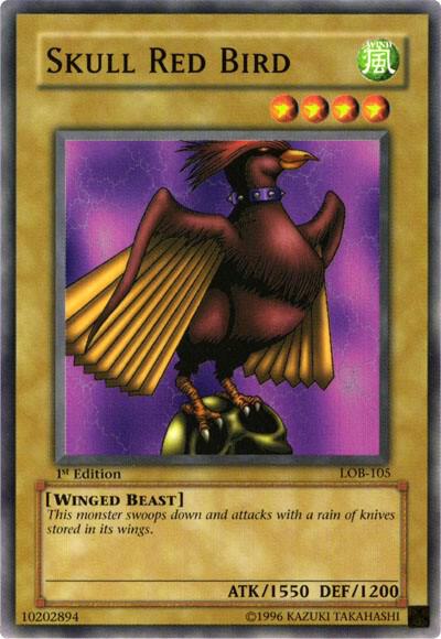 Skull Red Bird LOB-105 card from The Legend of Blue Eyes White Dragon