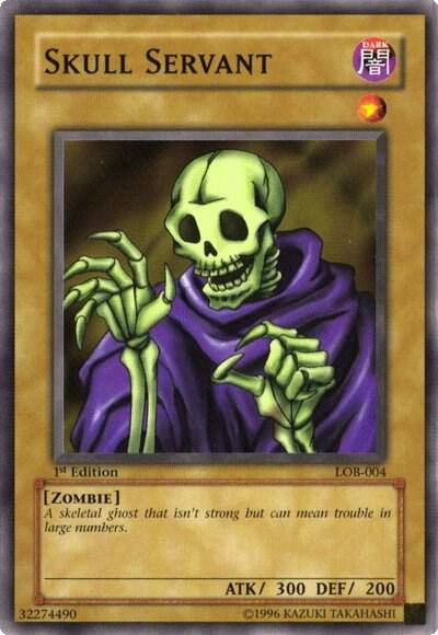 Skull Servant LOB-004 card from The Legend of Blue Eyes White Dragon