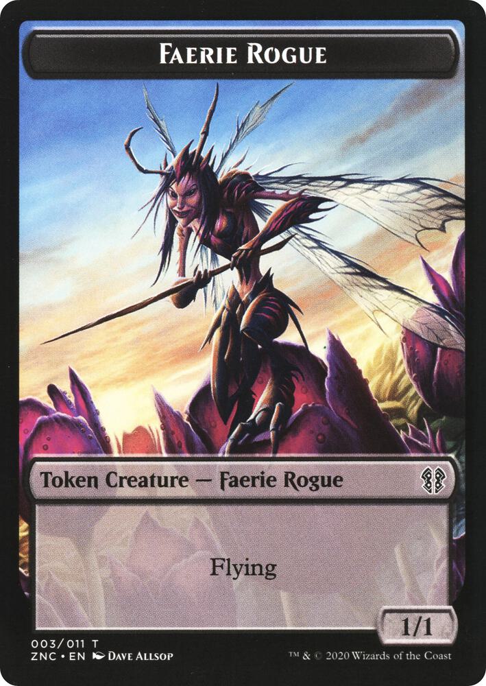 Faerie Rogue // Thopter Double-Sided Token 3 // 11 card from Commander: Zendikar Rising