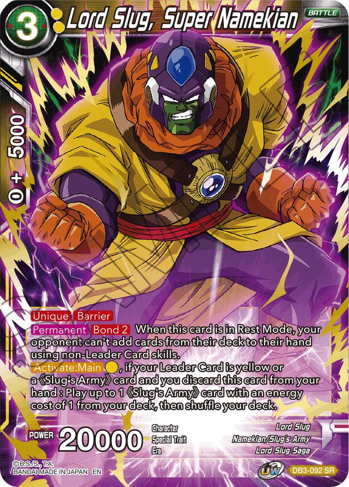 Lord Slug, Super Namekian DB3-092 card from Draft Box 06 - Giant Force