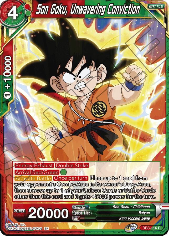 Son Goku, Unwavering Conviction DB3-116 card from Draft Box 06 - Giant Force