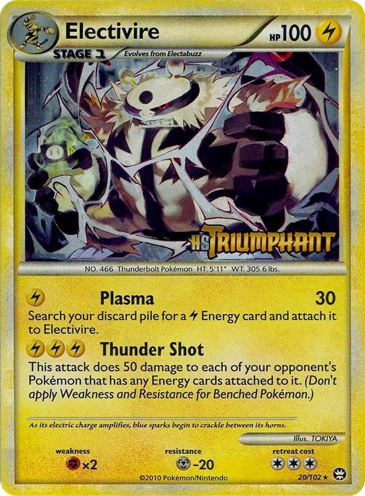 Electivire (Prerelease) 20/102 card from HGSS Promos