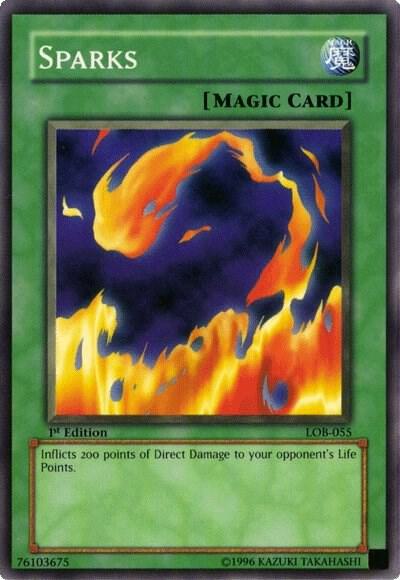 Sparks LOB-055 card from The Legend of Blue Eyes White Dragon