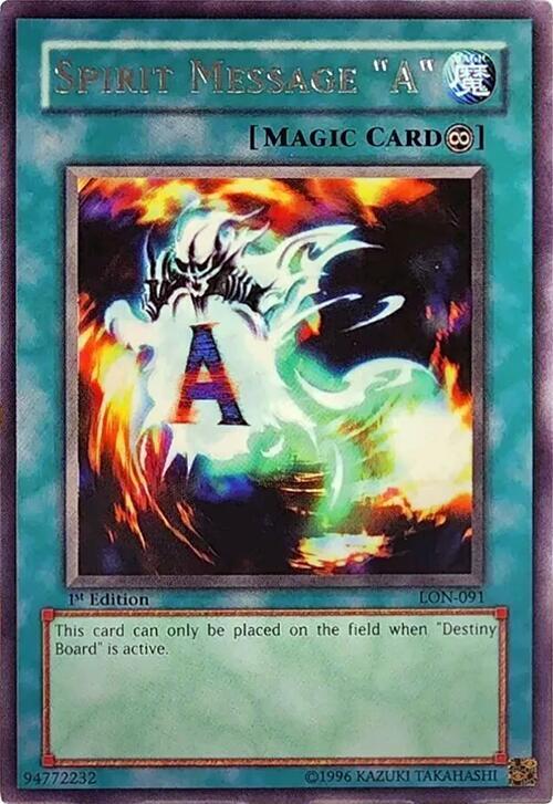 Spirit Message "A" LON-091 card from Labyrinth of Nightmare