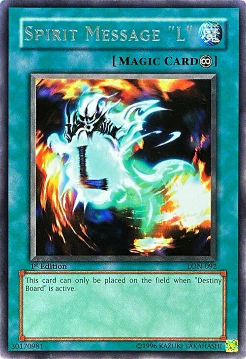 Spirit Message "L" LON-092 card from Labyrinth of Nightmare