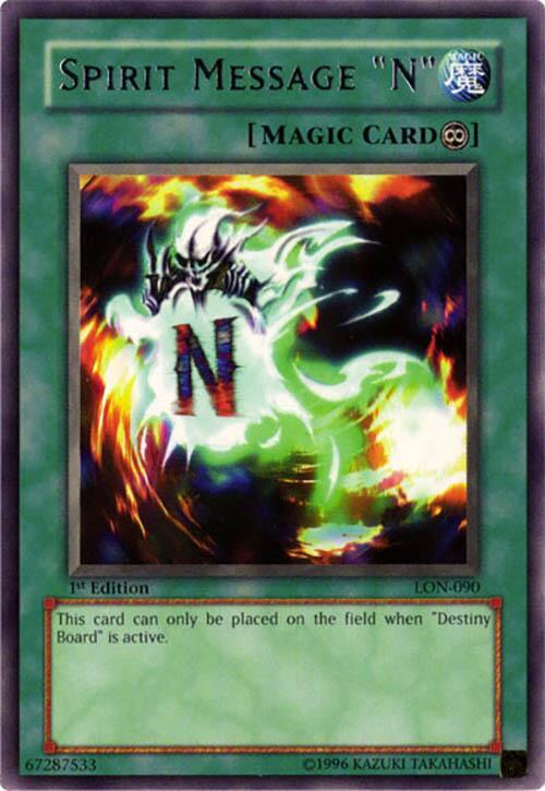 Spirit Message "N" LON-090 card from Labyrinth of Nightmare