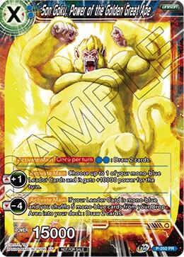 Son Goku, Power of the Golden Great Ape P-250 card from Promotion Cards
