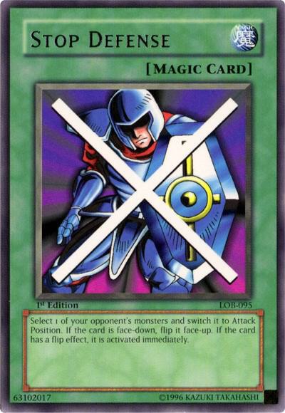 Stop Defense LOB-095 card from The Legend of Blue Eyes White Dragon