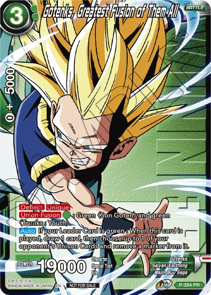 Gotenks, Greatest Fusion of Them All (Winner Stamped) P-254 card from Tournament Promotion Cards